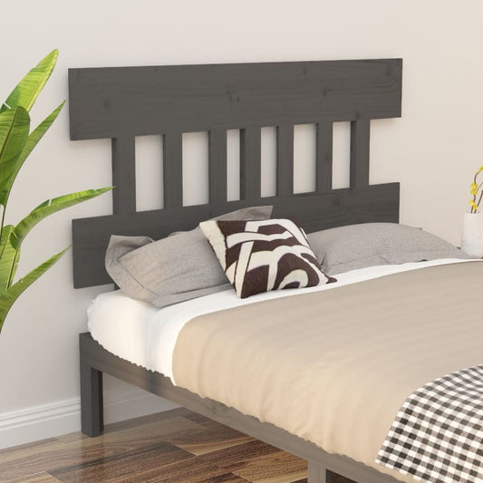 Testiera Per Letto Grigia 138,5X3X81 Cm Legno Massello Di Pino
