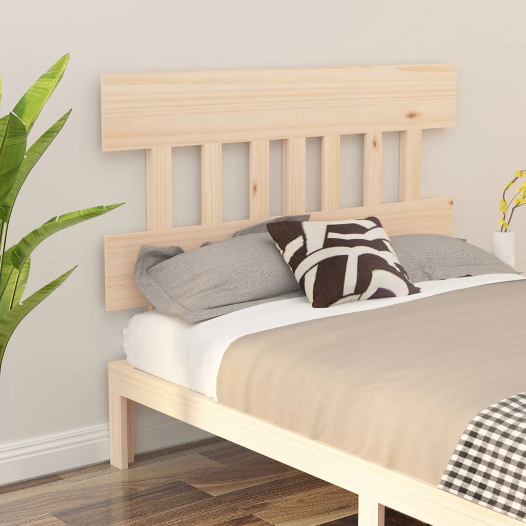 Testiera Per Letto Grigia 138,5X3X81 Cm Legno Massello Di Pino