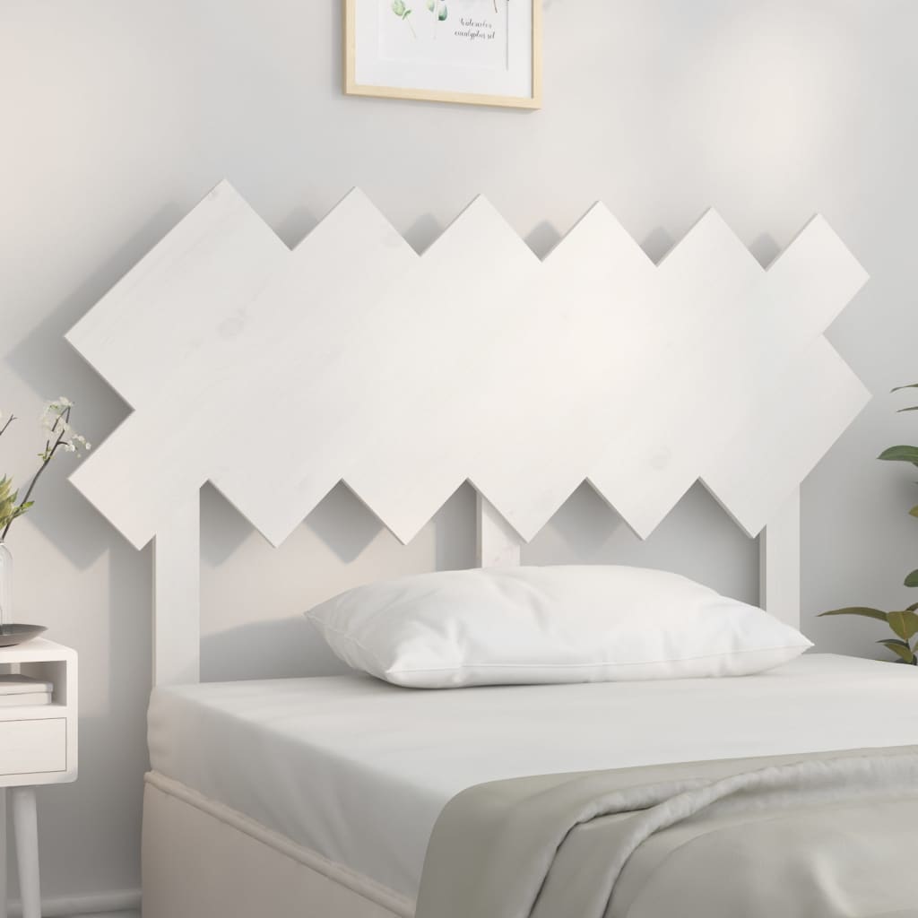 Testiera Per Letto Bianca 104X3X80,5 Cm Legno Massello Di Pino