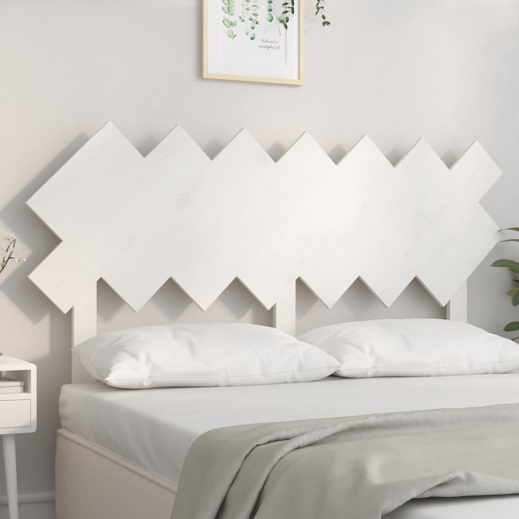 Testiera Per Letto Bianca 104X3X80,5 Cm Legno Massello Di Pino