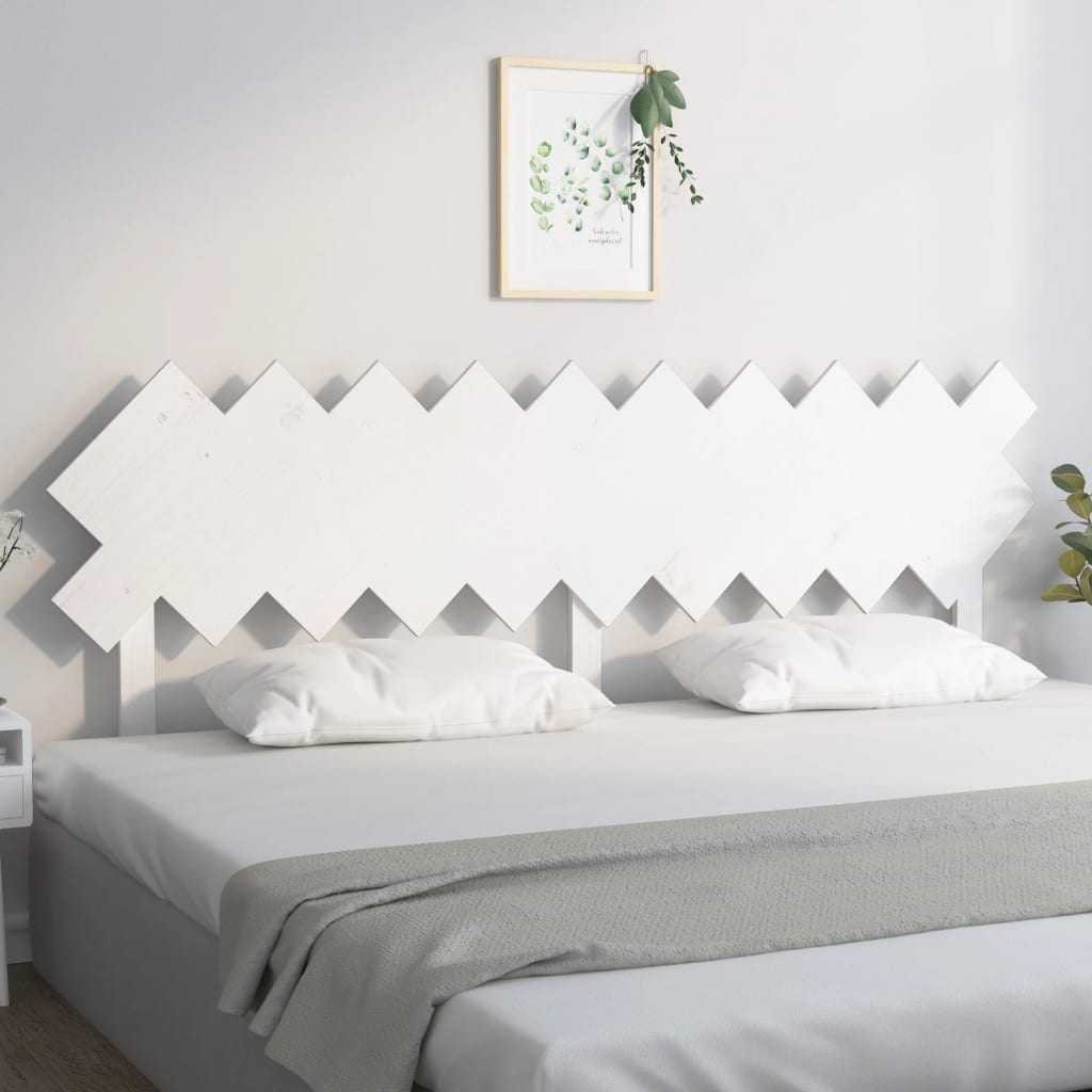 Testiera Per Letto Bianca 104X3X80,5 Cm Legno Massello Di Pino