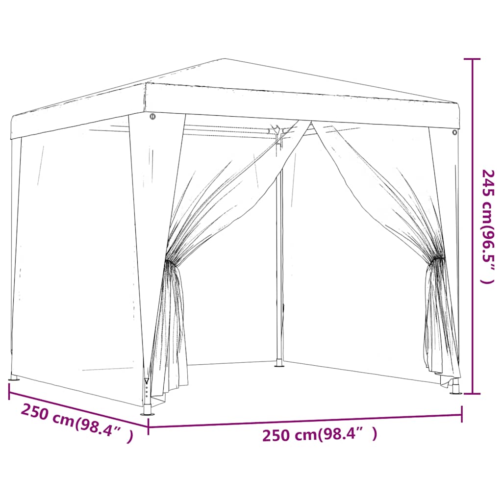 Tenda Per Feste In Rete 2,5X2,5M Hdpe Blu