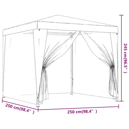 Tenda Per Feste In Rete 2,5X2,5M Hdpe Blu