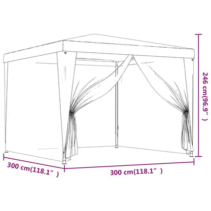 Tenda Per Feste Con 4 Pareti In Rete In Hdpe Antracite