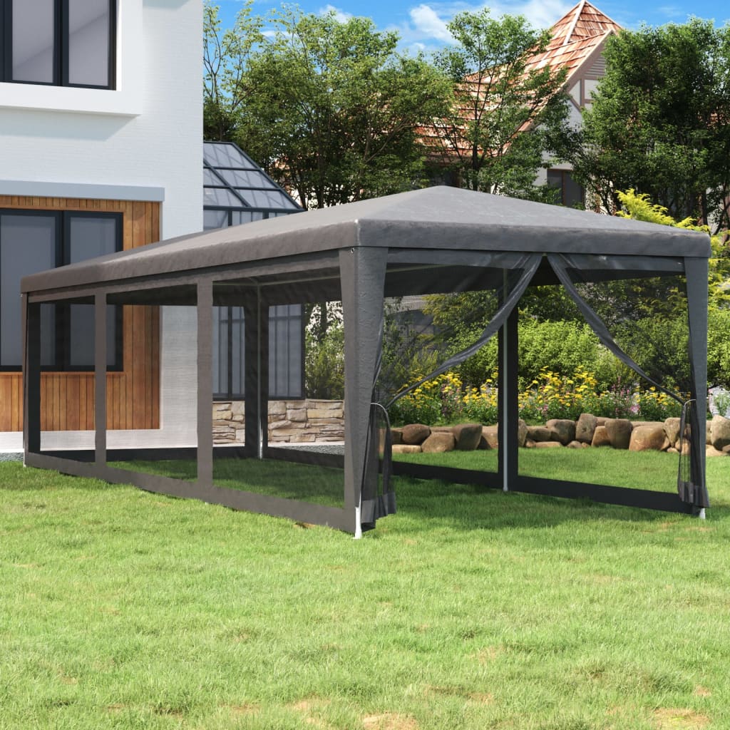 Tenda Per Feste Con 4 Pareti In Rete In Hdpe Antracite