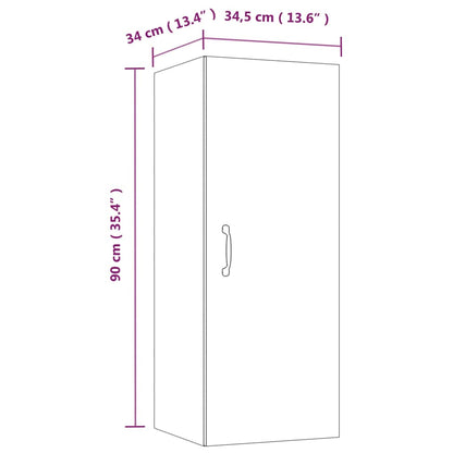Armadietto A Muro 34,5X34X90Cm Legno Multistrato