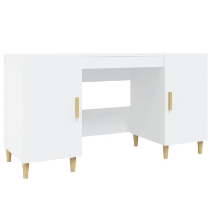 Scrivania Bianca 140X50X75 Cm In Legno Multistrato