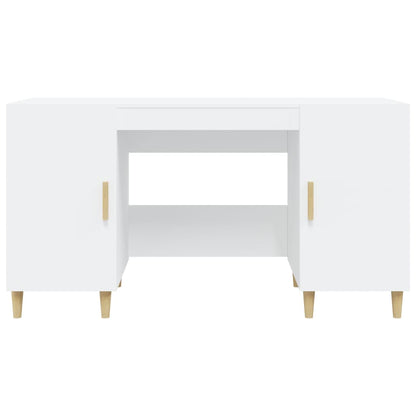 Scrivania Bianca 140X50X75 Cm In Legno Multistrato