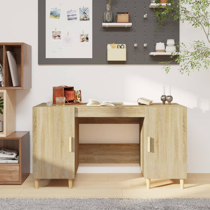 Scrivania Bianca 140X50X75 Cm In Legno Multistrato