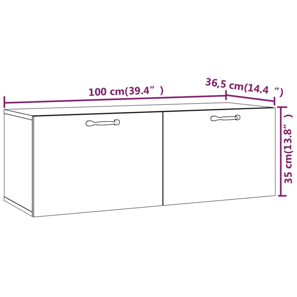Mobile Pensile 100X36,5X35 Cm Legno Multistrato