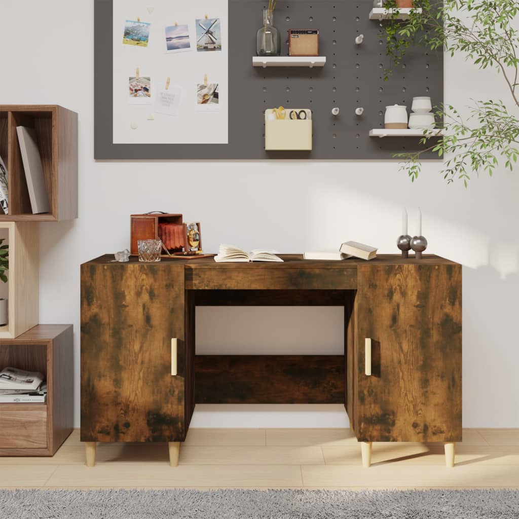 Scrivania Bianca 140X50X75 Cm In Legno Multistrato