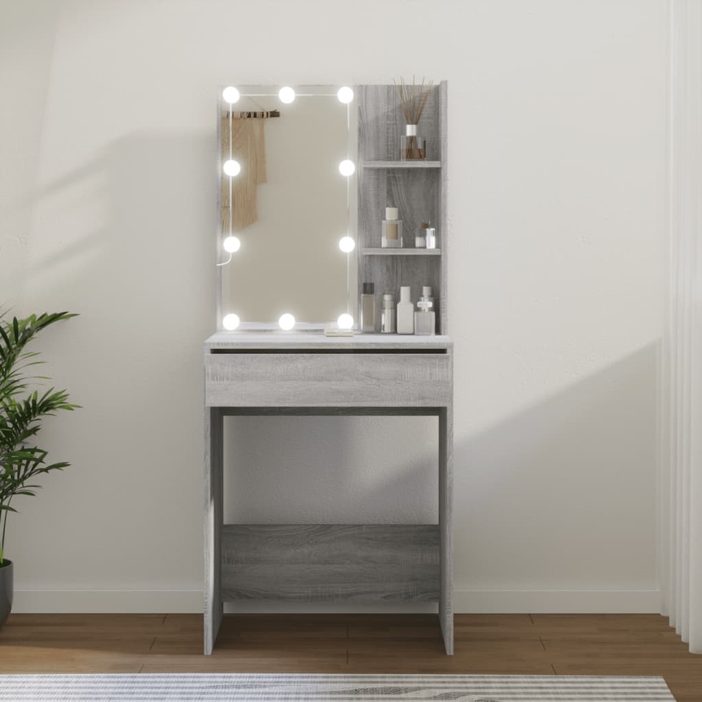 Tavolo Da Trucco 60 X 40 X 140 Cm Legno Multistrato