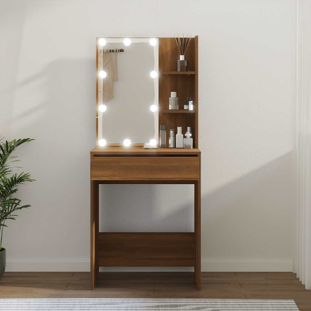 Tavolo Da Trucco 60 X 40 X 140 Cm Legno Multistrato