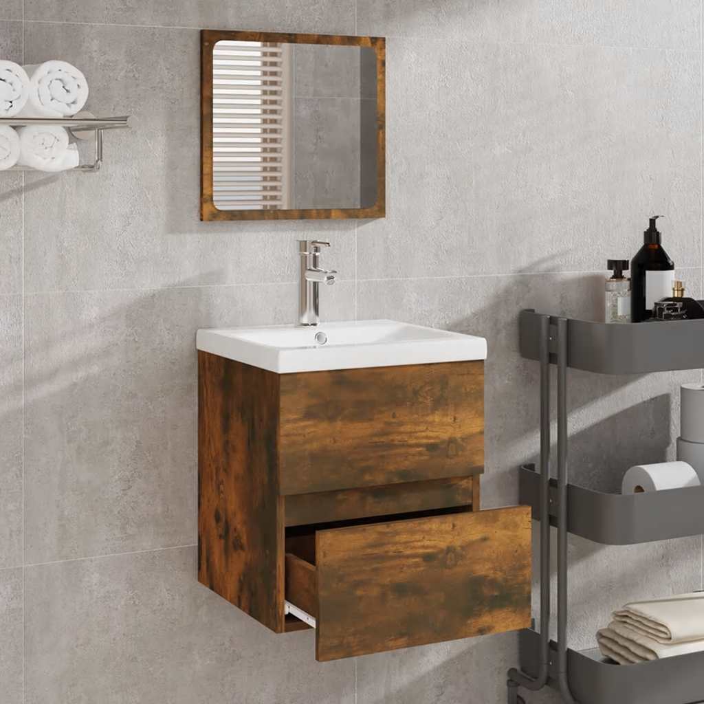Mobile Da Bagno Con Specchio In Legno Multistrato