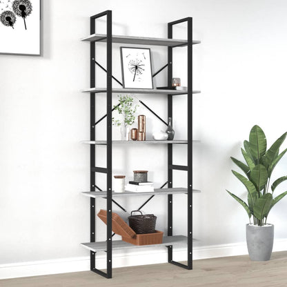 Libreria A 5 Ripiani Bianca 40X30X175 Cm In Legno Multistrato