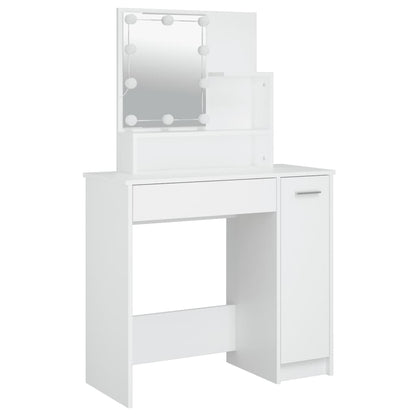Set Tavolo Da Toeletta Bianco Con Led In Legno Multistrato Talpa