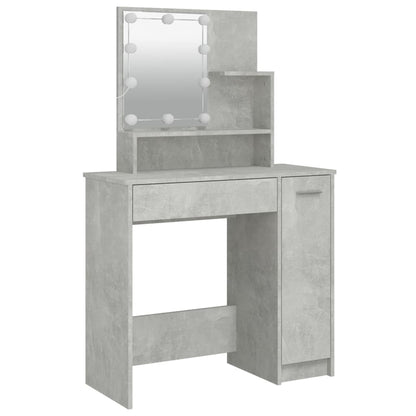 Set Tavolo Da Toeletta Grigio Cemento Con Led Legno Multistrato Talpa