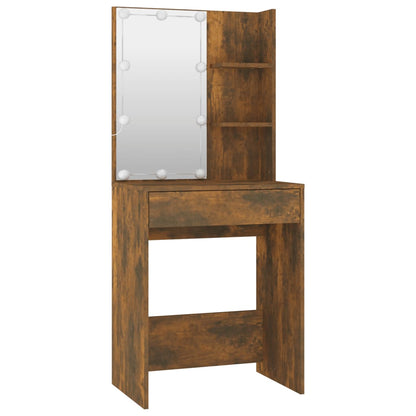 Set Tavolo Da Toeletta Con Led Rovere Fumo In Legno Multistrato Talpa
