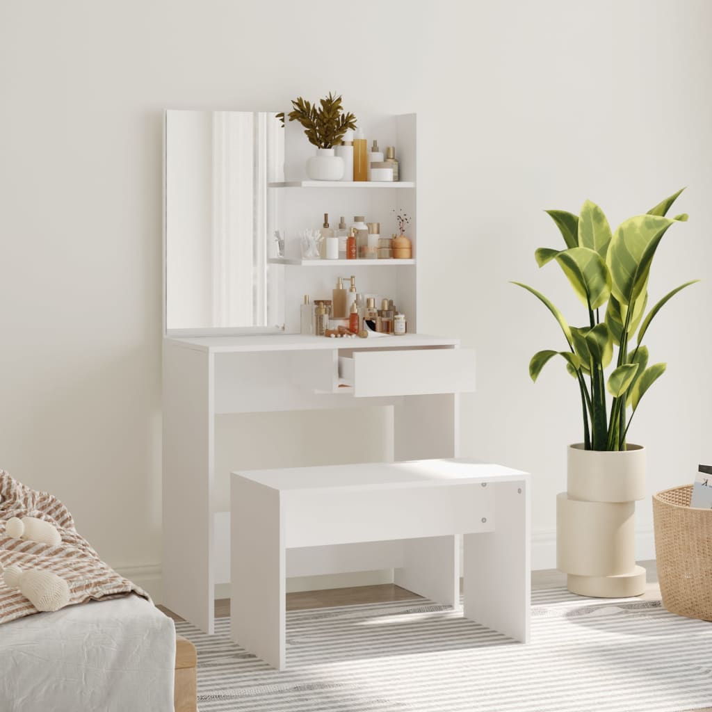 Set Tavolo Da Toeletta 74,5X40X141 Cm