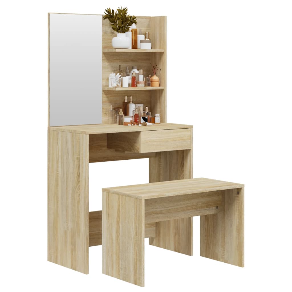 Set Tavolo Da Toeletta 74,5X40X141 Cm