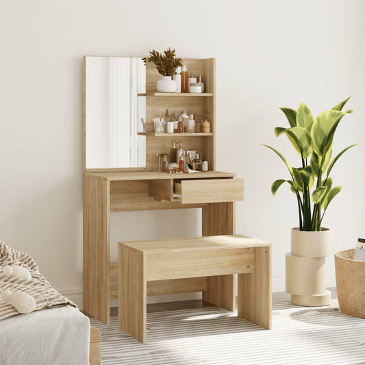 Set Tavolo Da Toeletta 74,5X40X141 Cm