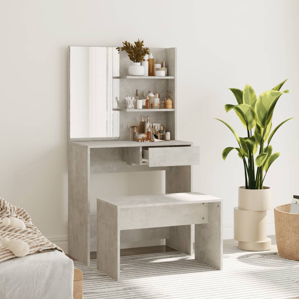 Set Tavolo Da Toeletta In Legno Multistrato
