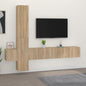 Set Mobile Tv 5 Pz Montato A Parete In Truciolato