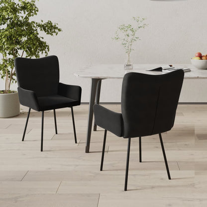 Sedie Da Pranzo 2 Pz Nere In Velluto