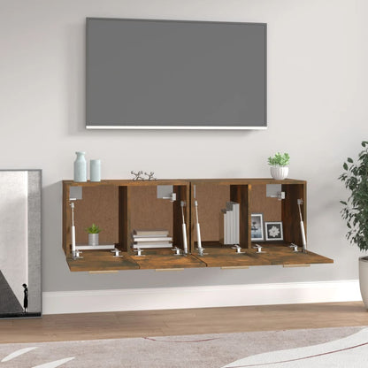 Mobili Parete 2 Pz 60X36,5X35 Cm Legno Multistrato Rovere Fumo