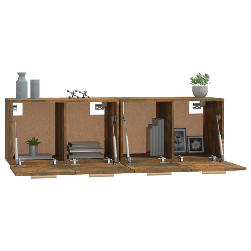 Mobili Parete 2 Pz 60X36,5X35 Cm Legno Multistrato Rovere Fumo