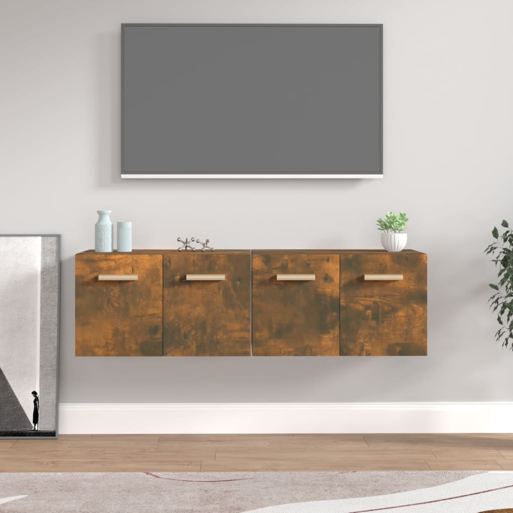 Mobili Parete 2 Pz 60X36,5X35 Cm Legno Multistrato Rovere Fumo
