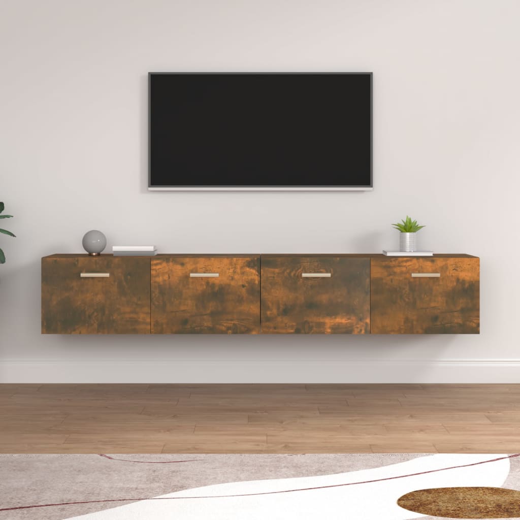 Mobili Parete 2 Pz 60X36,5X35 Cm Legno Multistrato Rovere Fumo