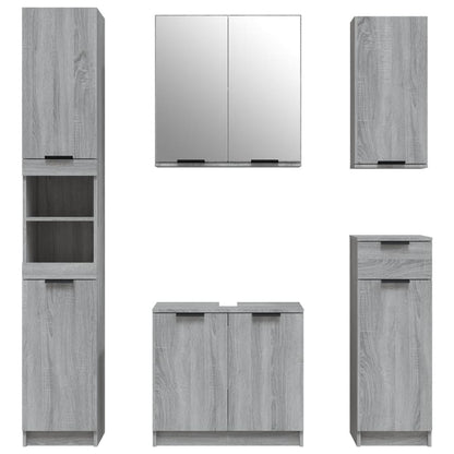 Set Mobili Da Bagno 5 Pz In Legno Multistrato