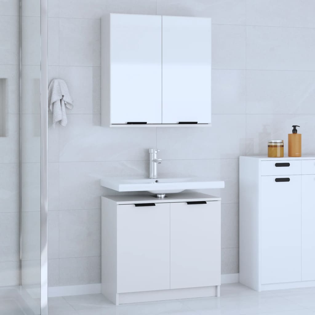 Set Mobili Da Bagno 2 Pz In Legno Multistrato