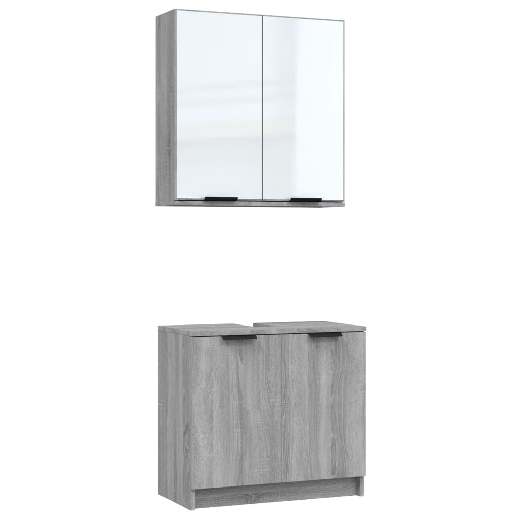 Set Mobili Da Bagno 2 Pz In Legno Multistrato