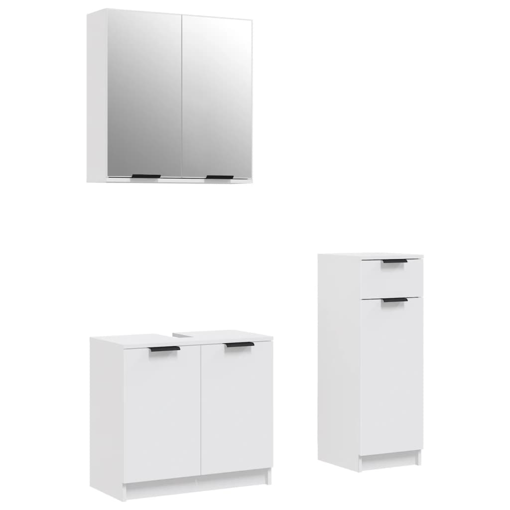 Set Di Mobili Da Bagno 3 Pz In Legno Multistrato