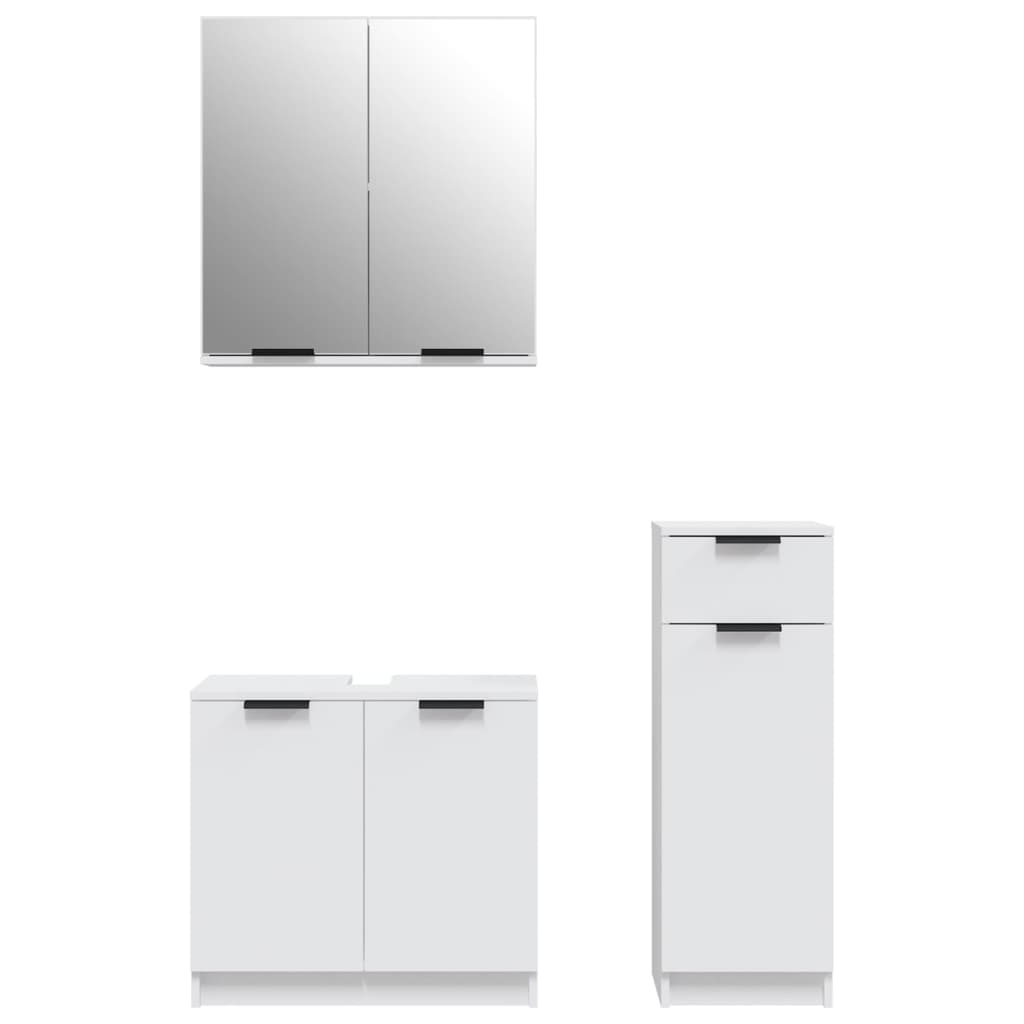 Set Di Mobili Da Bagno 3 Pz In Legno Multistrato