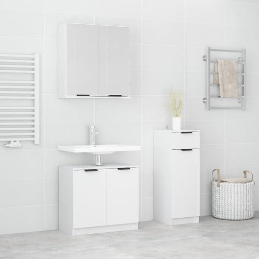 Set Di Mobili Da Bagno 3 Pz In Legno Multistrato