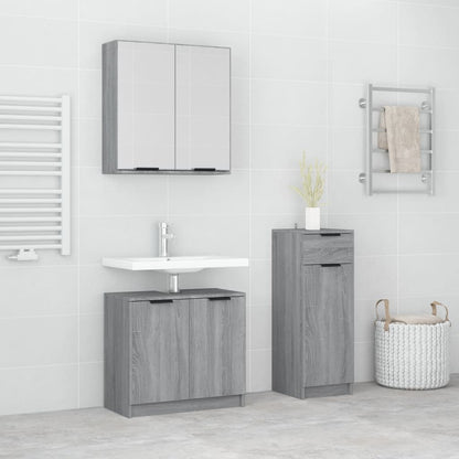 Set Di Mobili Da Bagno 3 Pz In Legno Multistrato