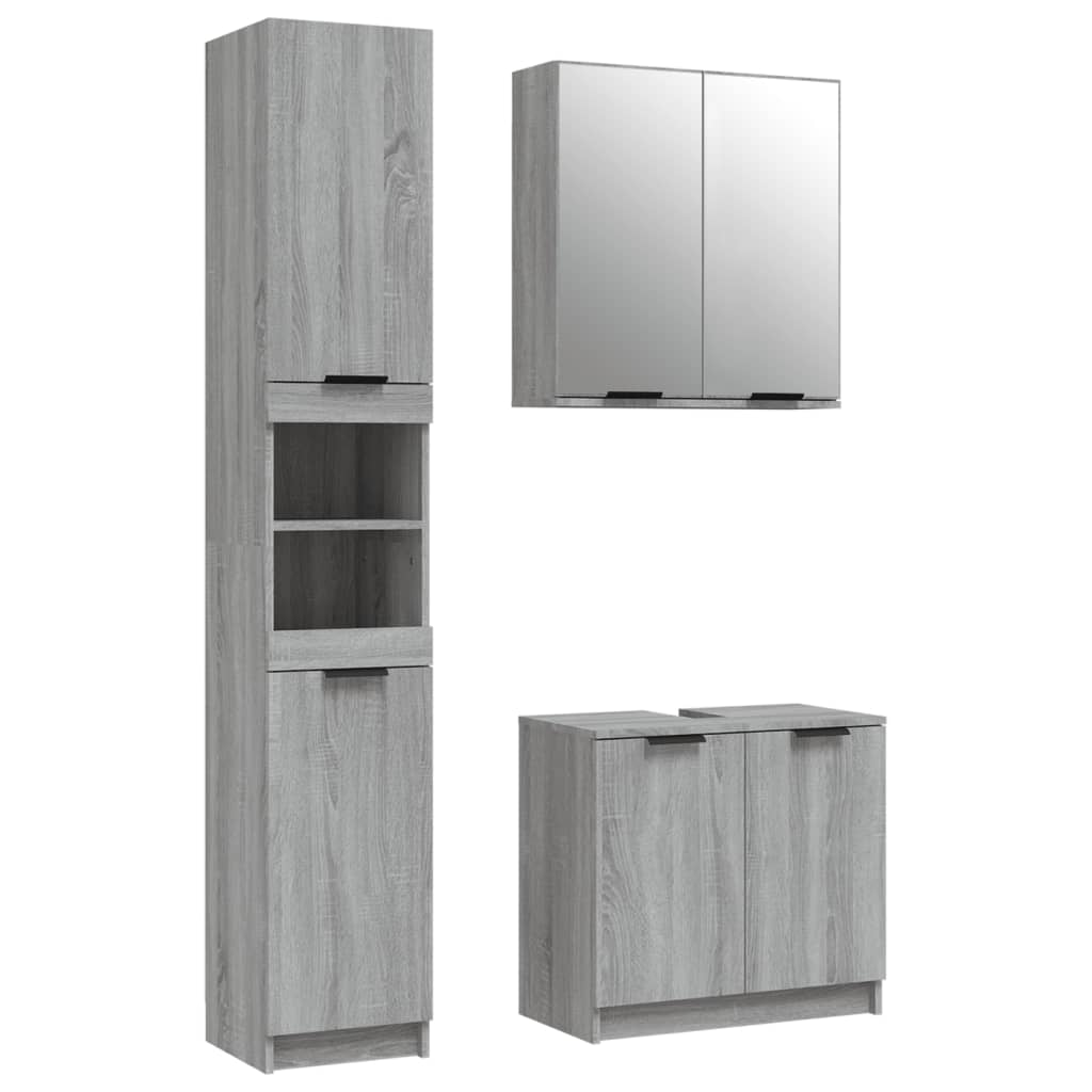 Set Mobili Da Bagno 3 Pz In Legno Multistrato