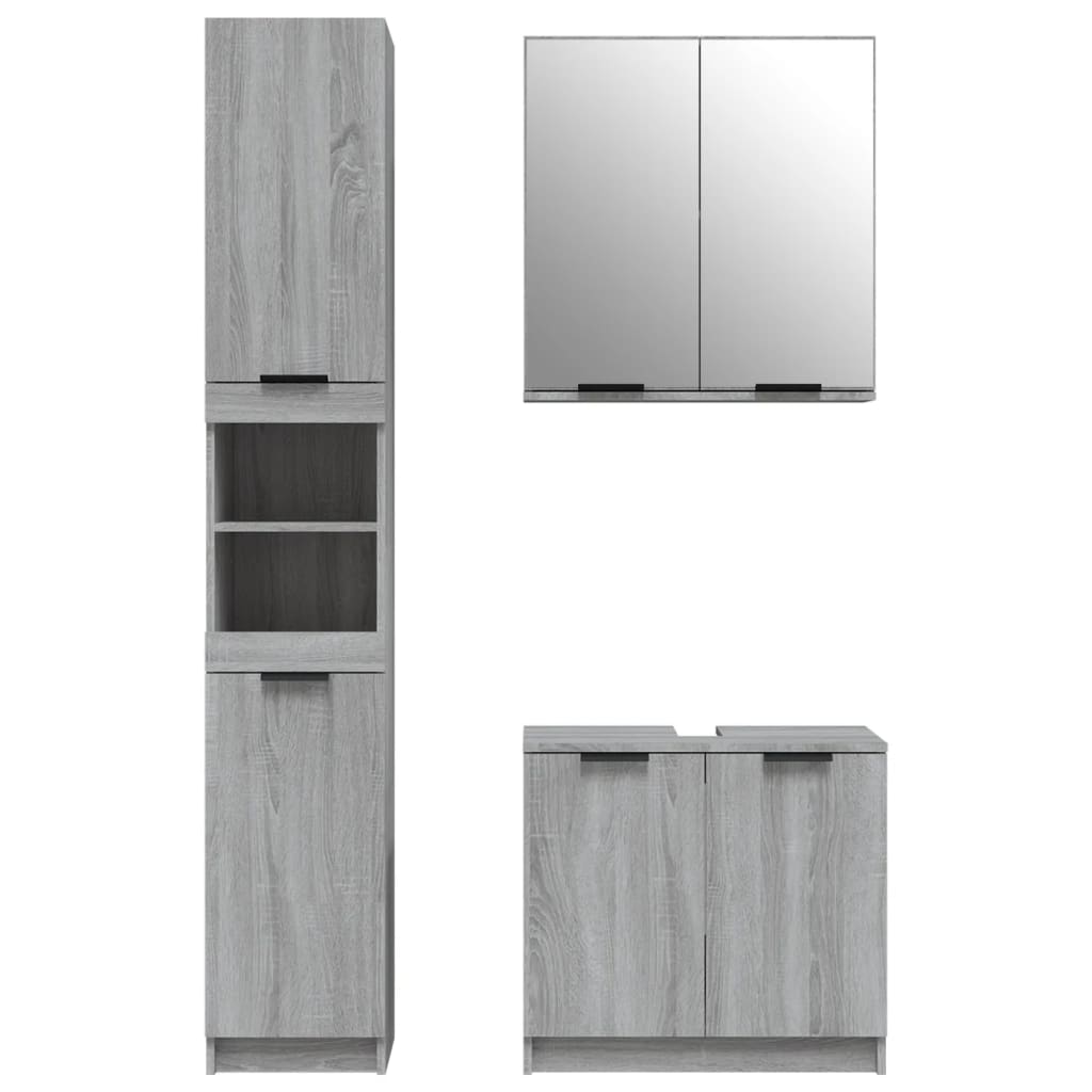 Set Mobili Da Bagno 3 Pz In Legno Multistrato