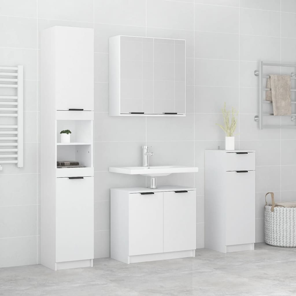 Set Mobili Da Bagno 4 Pz In Legno Multistrato