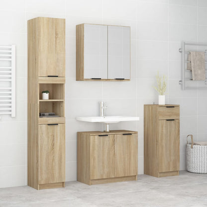 Set Mobili Da Bagno 4 Pz In Legno Multistrato
