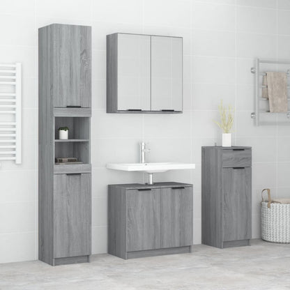 Set Mobili Da Bagno 4 Pz In Legno Multistrato