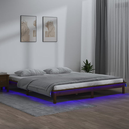 Giroletto Con Led Senza Materasso Ambra 120X200 Legno Massello