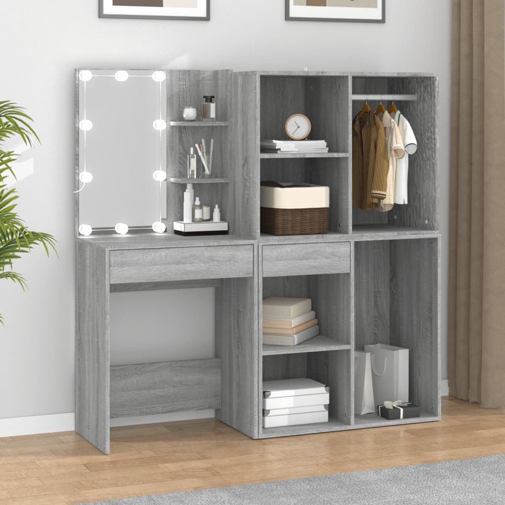 Toeletta Con Led E Armadietti In Legno Multistrato