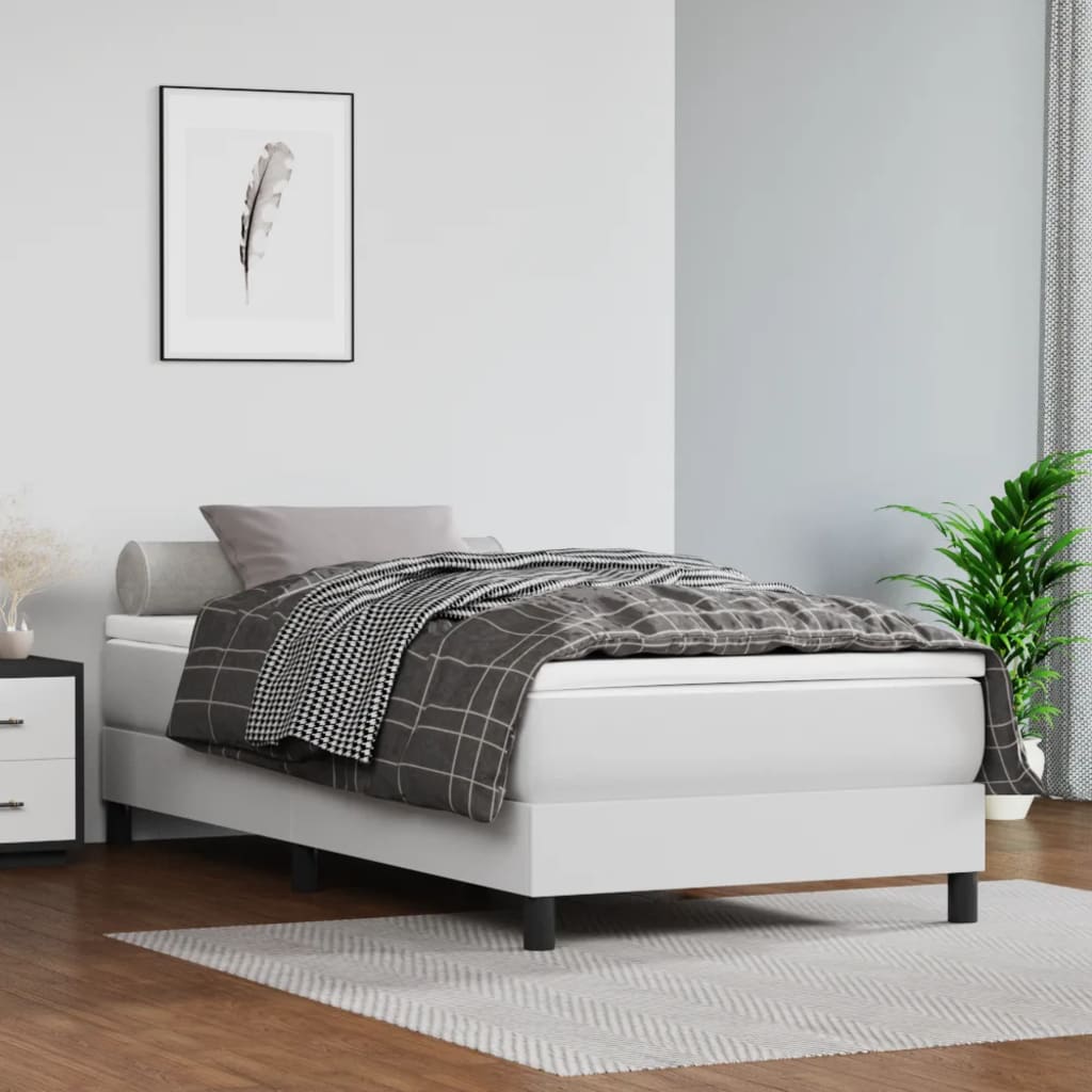 Materasso A Molle Insacchettate Rigidità Media 120X200X20 Cm In Similpelle Bianco