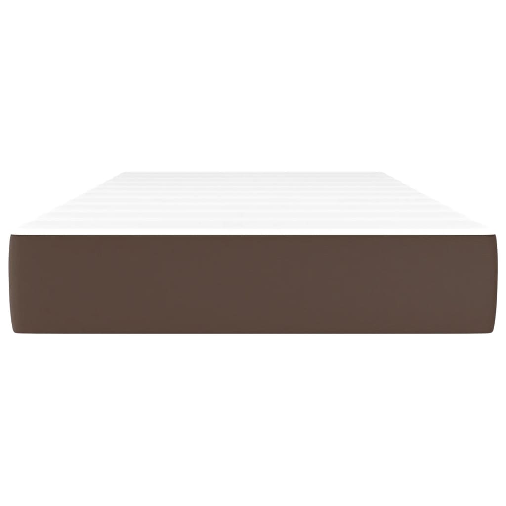 Materasso A Molle Insacchettate Rigidità Media Marrone 90X200X20 Cm In Similpelle Bianco