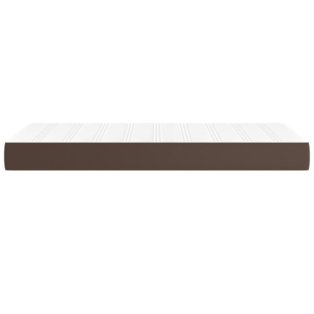 Materasso A Molle Insacchettate Rigidità Media Marrone 90X200X20 Cm In Similpelle Bianco