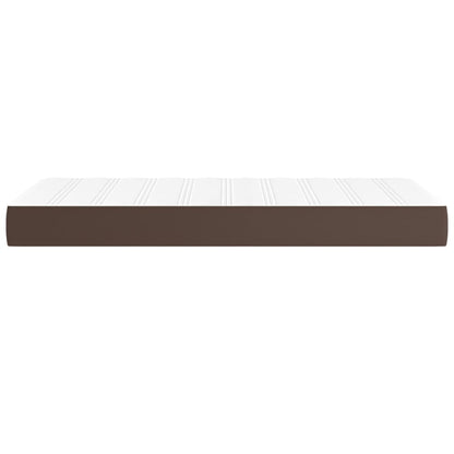 Materasso A Molle Insacchettate Rigidità Media Marrone 90X200X20 Cm In Similpelle Bianco